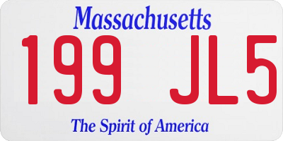 MA license plate 199JL5