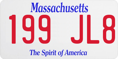 MA license plate 199JL8