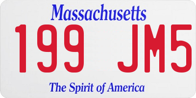 MA license plate 199JM5
