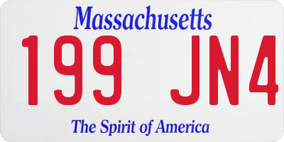 MA license plate 199JN4