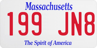MA license plate 199JN8