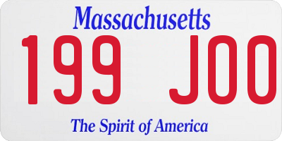MA license plate 199JO0