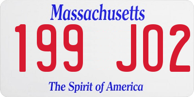 MA license plate 199JO2