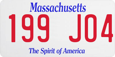 MA license plate 199JO4
