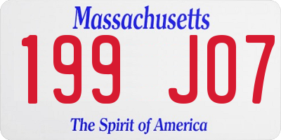 MA license plate 199JO7