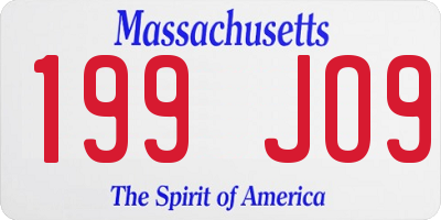MA license plate 199JO9