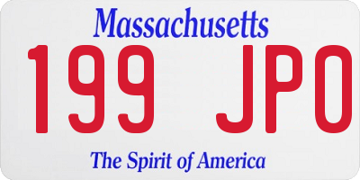 MA license plate 199JP0