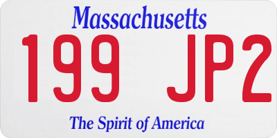 MA license plate 199JP2