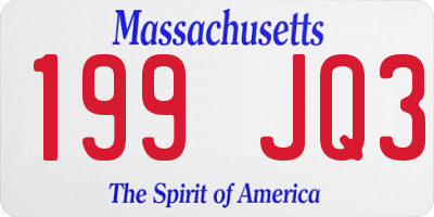 MA license plate 199JQ3