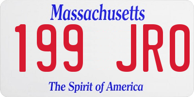 MA license plate 199JR0
