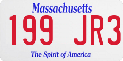 MA license plate 199JR3