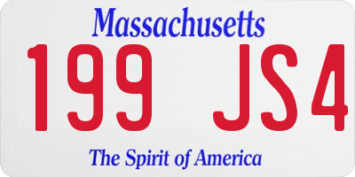 MA license plate 199JS4