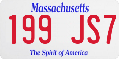 MA license plate 199JS7