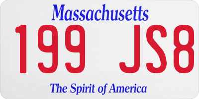 MA license plate 199JS8