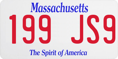 MA license plate 199JS9