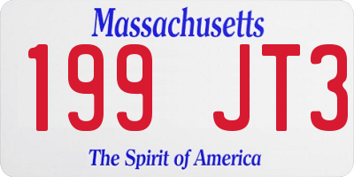MA license plate 199JT3