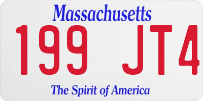 MA license plate 199JT4