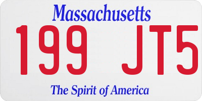 MA license plate 199JT5