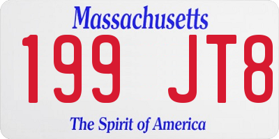 MA license plate 199JT8