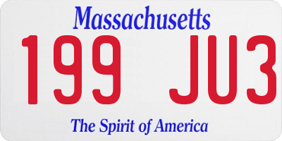 MA license plate 199JU3