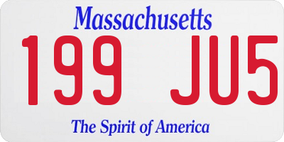 MA license plate 199JU5