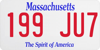 MA license plate 199JU7