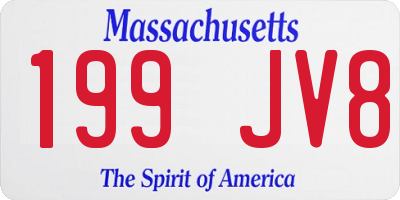 MA license plate 199JV8