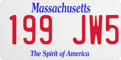 MA license plate 199JW5