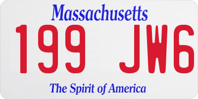MA license plate 199JW6