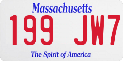 MA license plate 199JW7