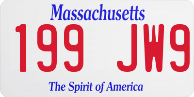 MA license plate 199JW9