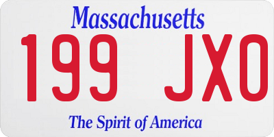 MA license plate 199JX0