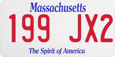 MA license plate 199JX2