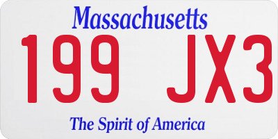 MA license plate 199JX3