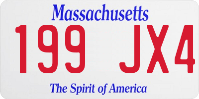 MA license plate 199JX4