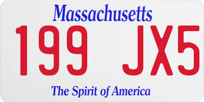 MA license plate 199JX5