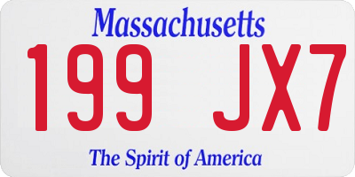 MA license plate 199JX7