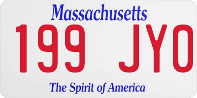 MA license plate 199JY0