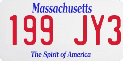 MA license plate 199JY3