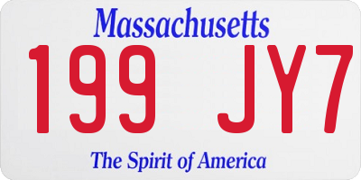 MA license plate 199JY7