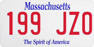 MA license plate 199JZ0