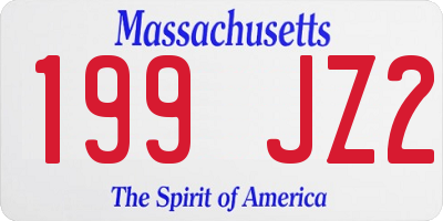 MA license plate 199JZ2