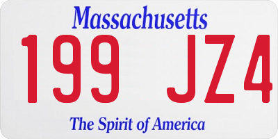 MA license plate 199JZ4