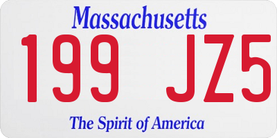 MA license plate 199JZ5