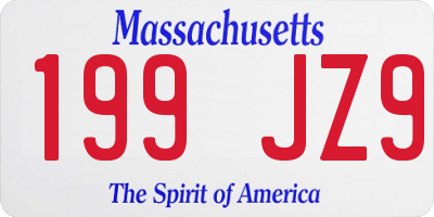 MA license plate 199JZ9