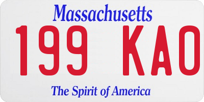 MA license plate 199KA0