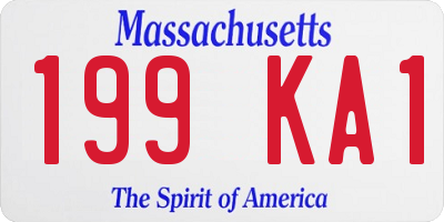 MA license plate 199KA1