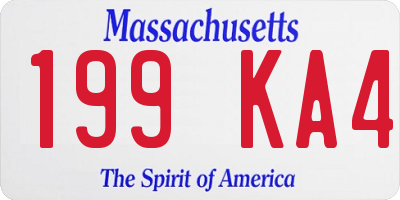 MA license plate 199KA4