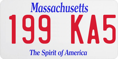MA license plate 199KA5