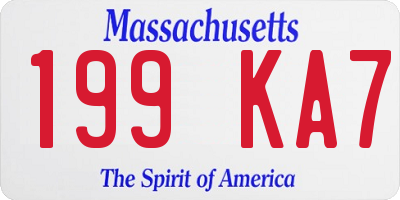 MA license plate 199KA7